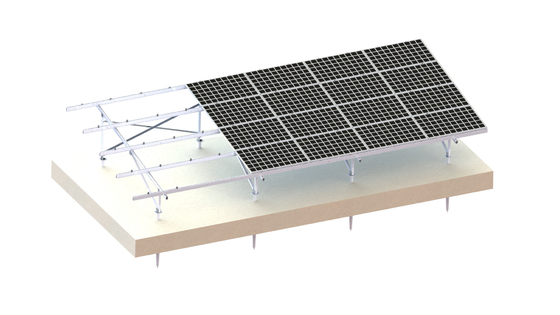 AL6005 anodizou a estrutura de montagem solar de alumínio sistema de terra de 45 graus