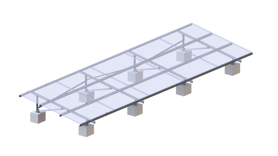 Estrutura de alumínio do nível superior de 3 colunas para sistemas montados à terra Frameless do picovolt dos painéis solares