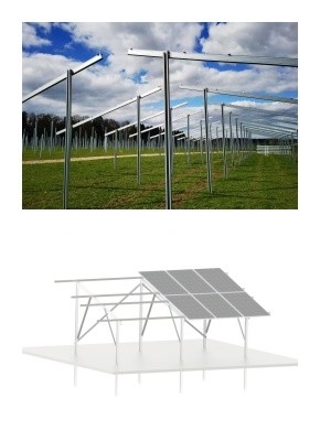 Sistema de montagem solar de aço de canal C, montado em solo, S350GD