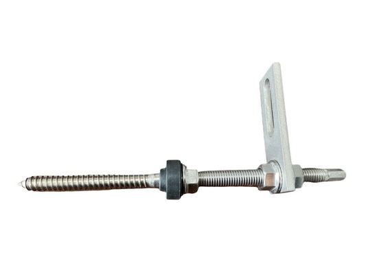 Parafuso terminado dobro do gancho do parafuso com a placa de aço inoxidável para o telhado do metal com purlin de madeira